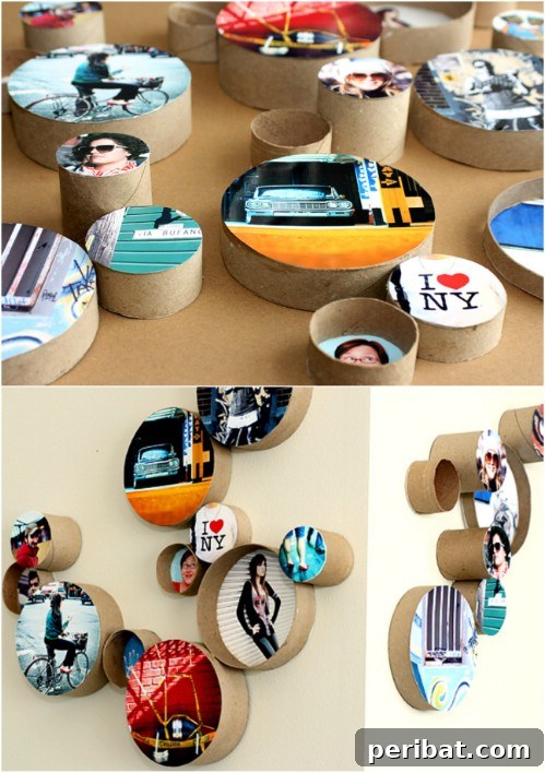 25 Genius Ways to Showcase Your Favorite Photos 6 Round Cardboard Frames - Repurposed Photo Holders