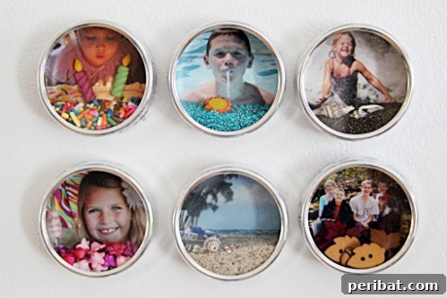 25 Genius Ways to Showcase Your Favorite Photos 7 Shadowbox Magnets - Personalized Fridge Decor