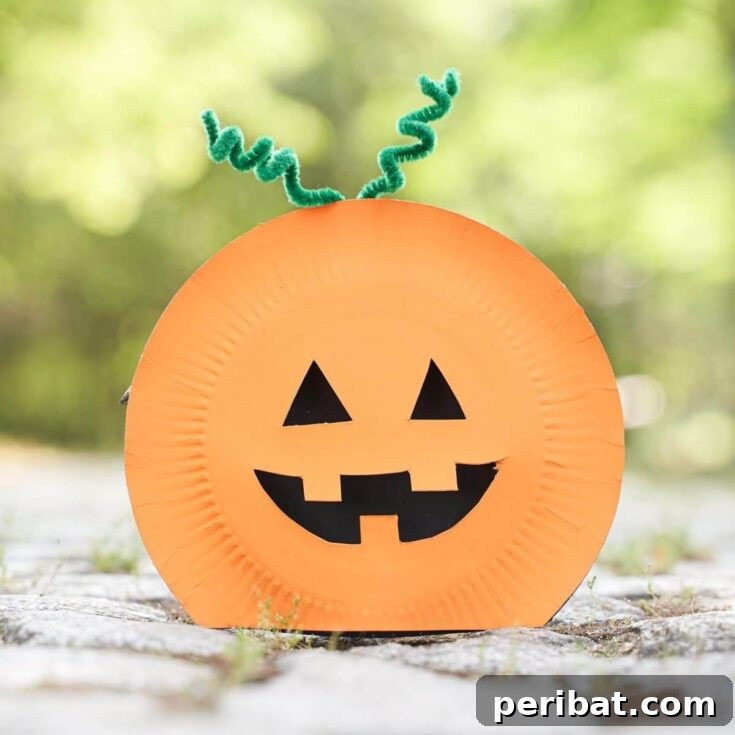 Pumpkin craft on rock