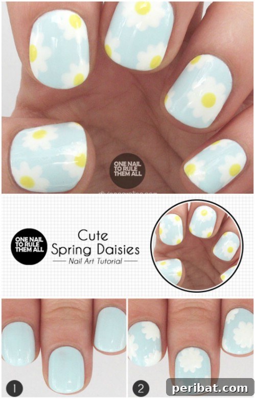Delightful Daisy Nail Art for Late Spring