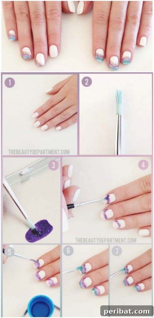 Sparkling Geode Inspired Nail Art Design