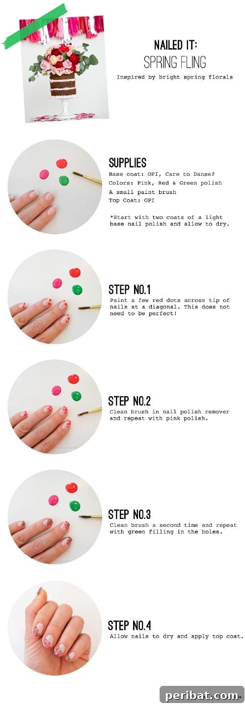 Colorful Dotted Tips Capturing Spring Floral Essence