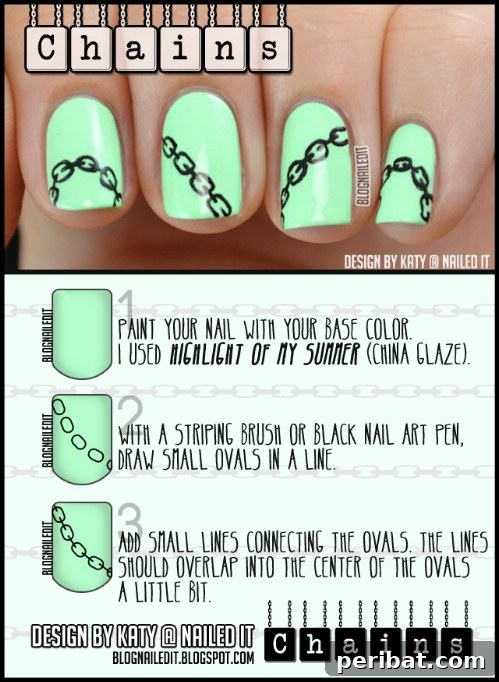 Elegant Charming Chains Nail Art with Nail Art Pen