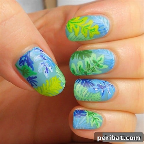 Nature-Inspired Leafy Goodness Nail Art for Spring