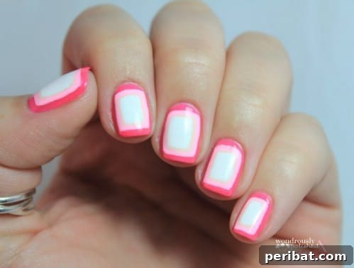 Sophisticated Double Outline Nail Art Design