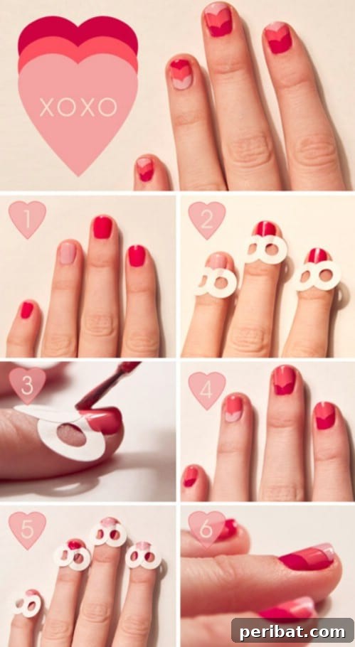 Funky Retro Hearts Nail Art with a 60s Vibe