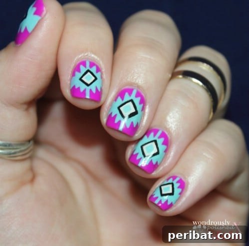 Stunning Bright Print Nail Art Design