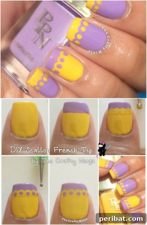 Delicate Scalloped Tips Nail Art Design
