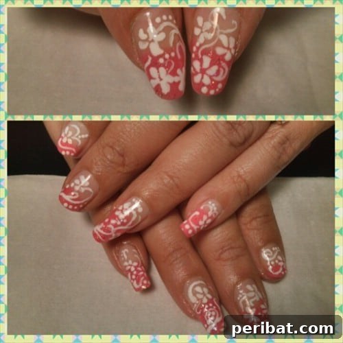 Delicate Pink Spring Nail Art with Nude and White Accents