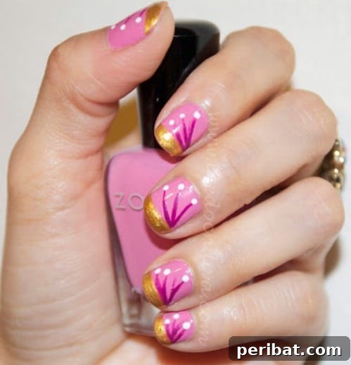 Abstract Spring's First Blossom Nail Art