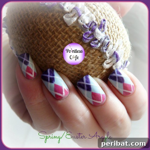 Timeless Argyle Envy Spring Nail Art