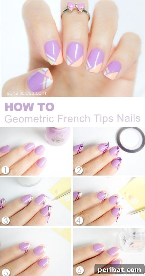 Chic Geometric French Tips for a Modern Spring Look