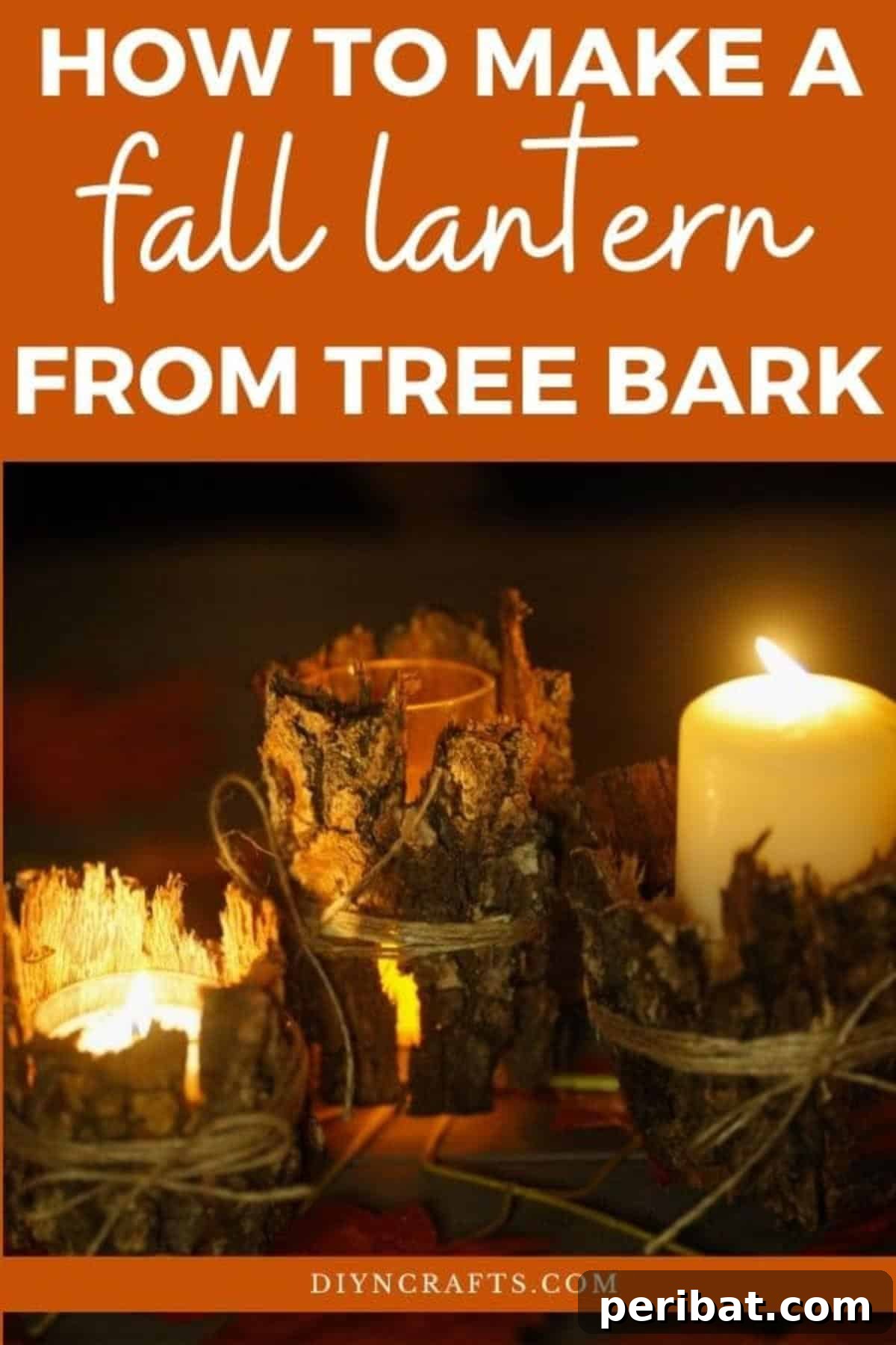 Woodland Hearth Bark Lantern 2 Two rustic tree bark lanterns glowing with warm light, arranged as charming home decor