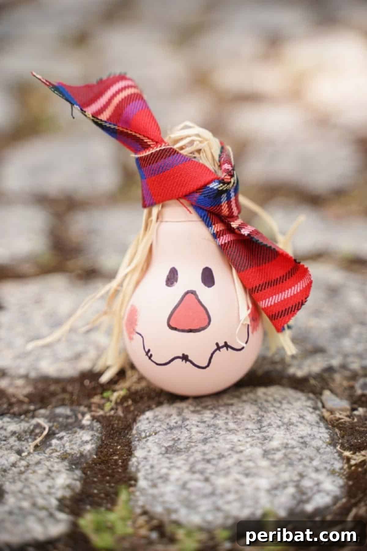 Charming Bulb Scarecrow Art from Recycled Lights 20 Lightbulb scarecrow on cobblestone