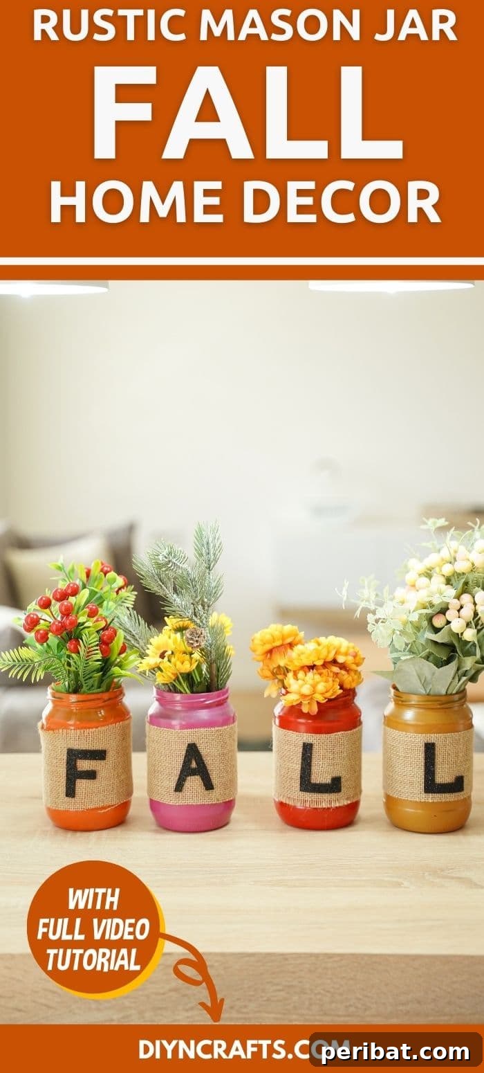 Cozy Farmhouse Fall Lettered Jars 23 Lettered fall mason jar decor on a table