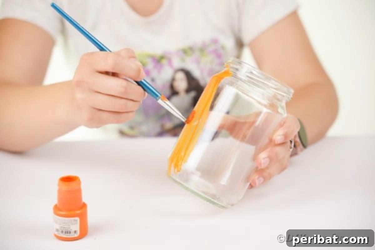 Cozy Farmhouse Fall Lettered Jars 10 Painting the outside of a mason jar with craft paint
