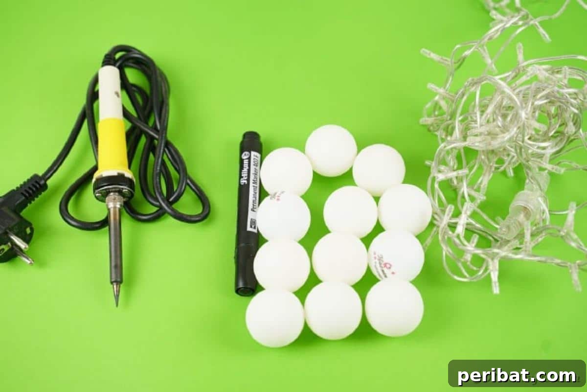 DIY Jack Skellington Halloween Garland with Ping Pong Balls 8 Supplies for Jack Skellington twinkle light garland