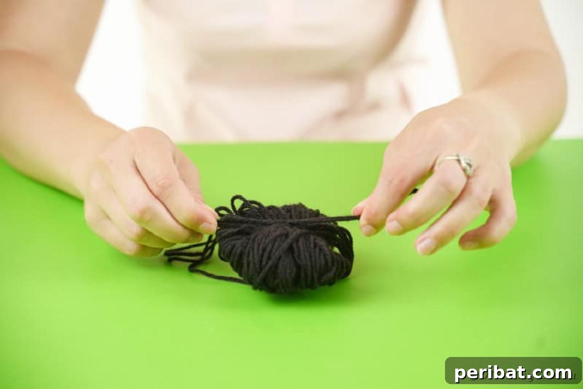 Tying the yarn