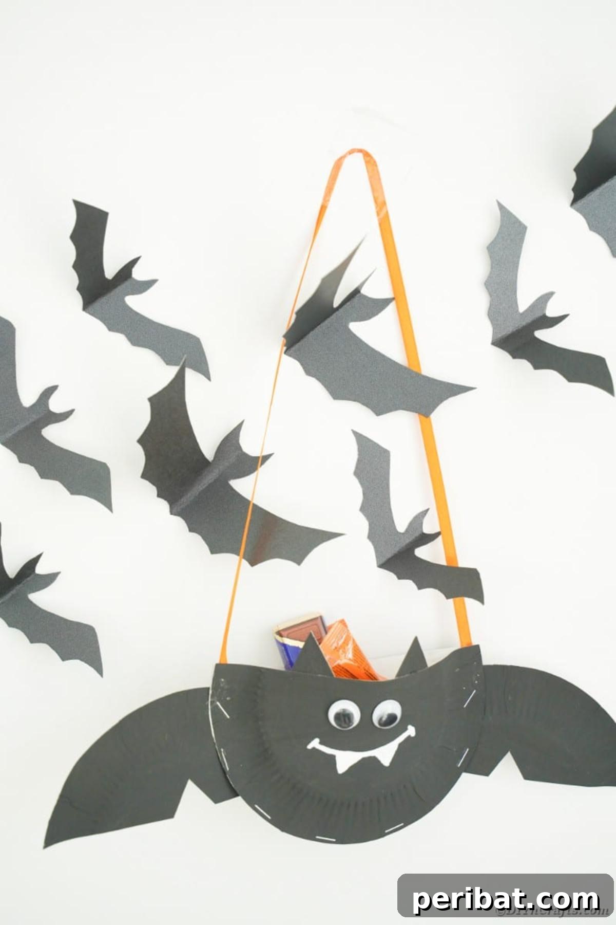 DIY Paper Plate Bat Candy Catchall 24 Paper plate bat with mini bats