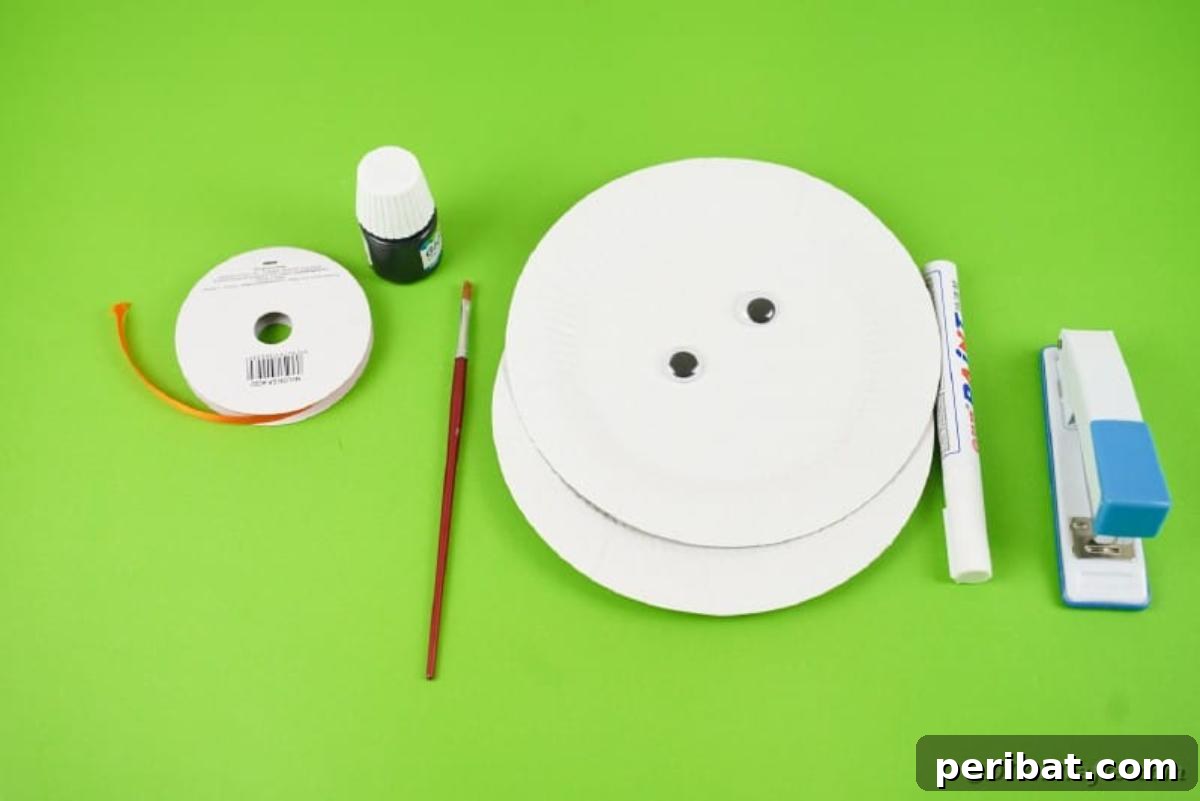 DIY Paper Plate Bat Candy Catchall 8 Supplies for a paper plate bat