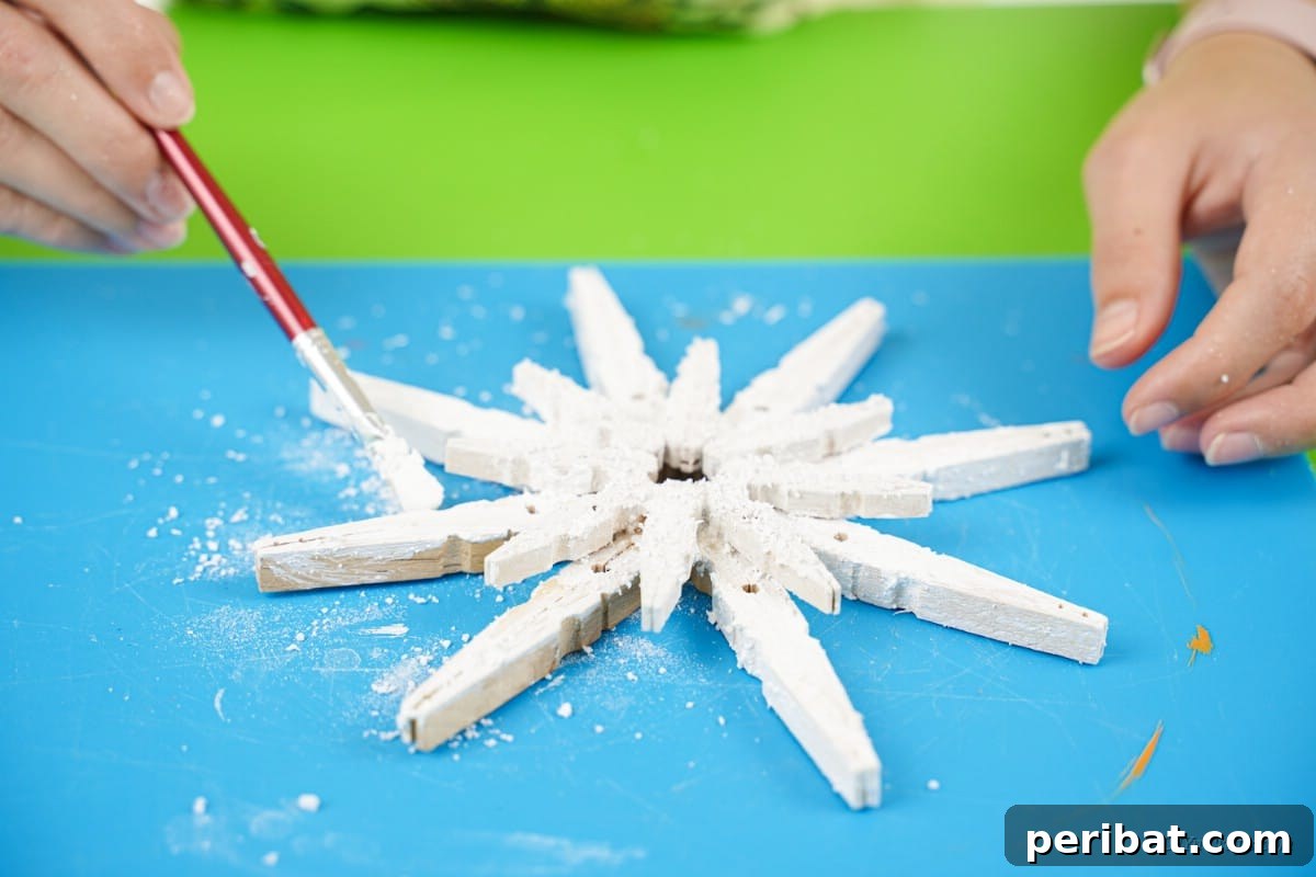 painting wooden clothespin star craft