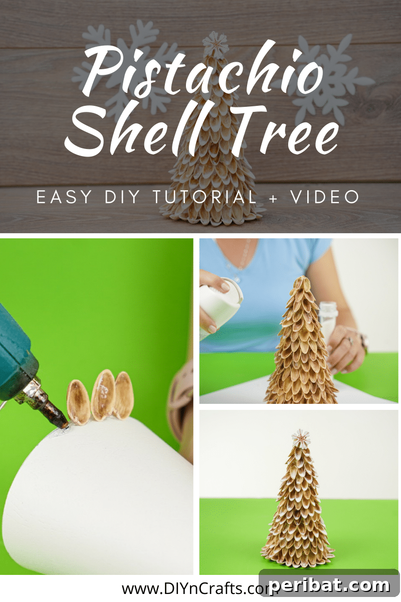 DIY Mini Christmas Trees from Upcycled Pistachio Shells 2 How to make trees out of pistachio shells for Christmas decor
