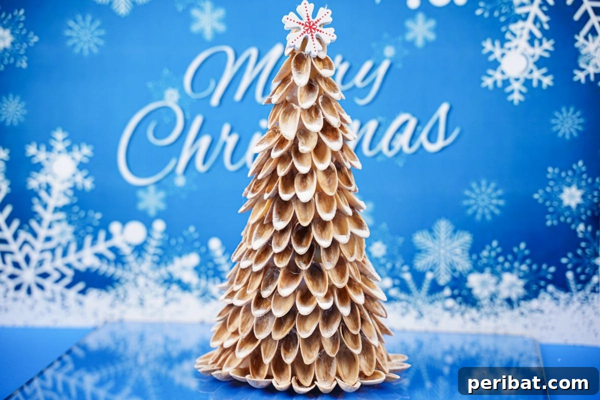 DIY Mini Christmas Trees from Upcycled Pistachio Shells 6 Pistachio Christmas craft with a rustic charm