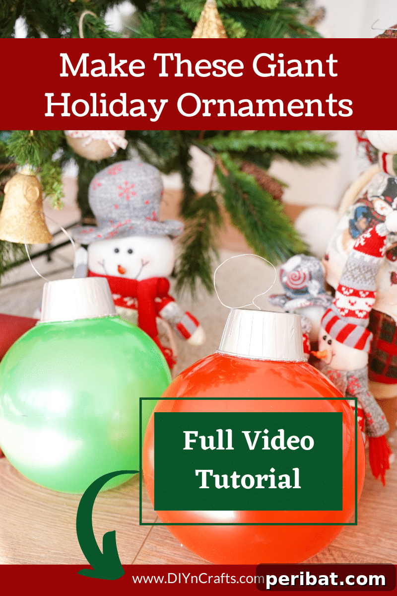 Giant Christmas baubles under a tree, ready to impress