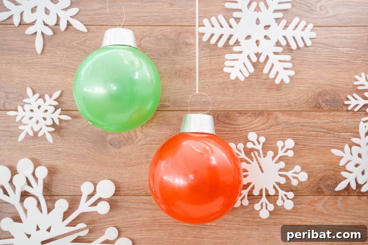 Rubber ball Christmas ornaments with snowflakes, adding seasonal charm