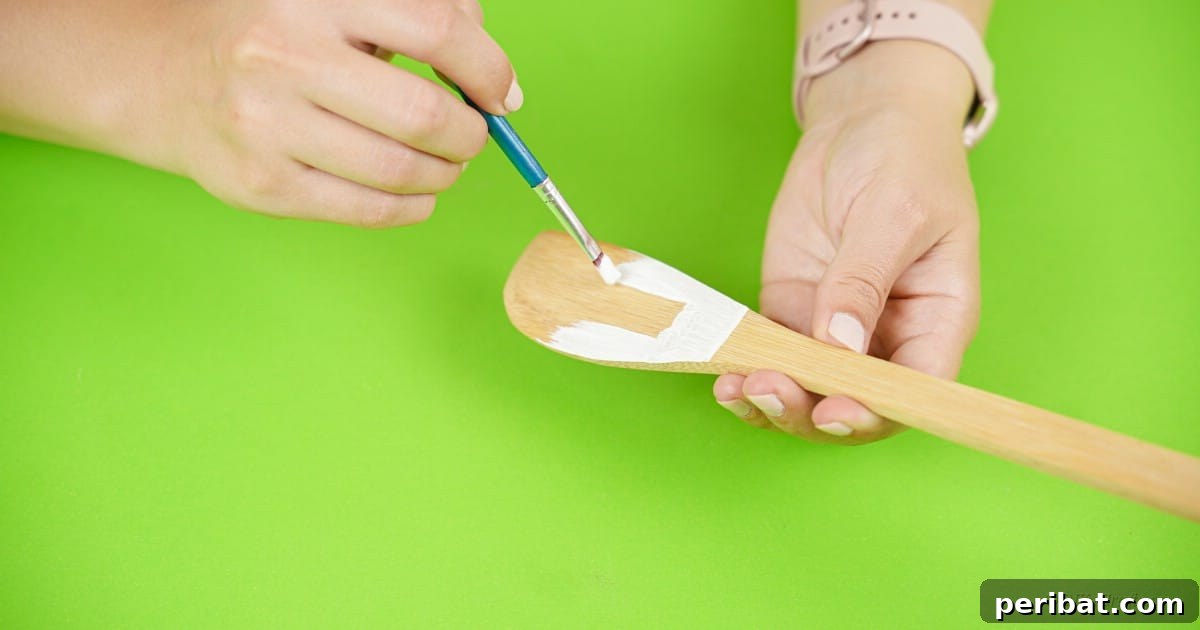 Painting wooden spoon Christmas decoration craft
