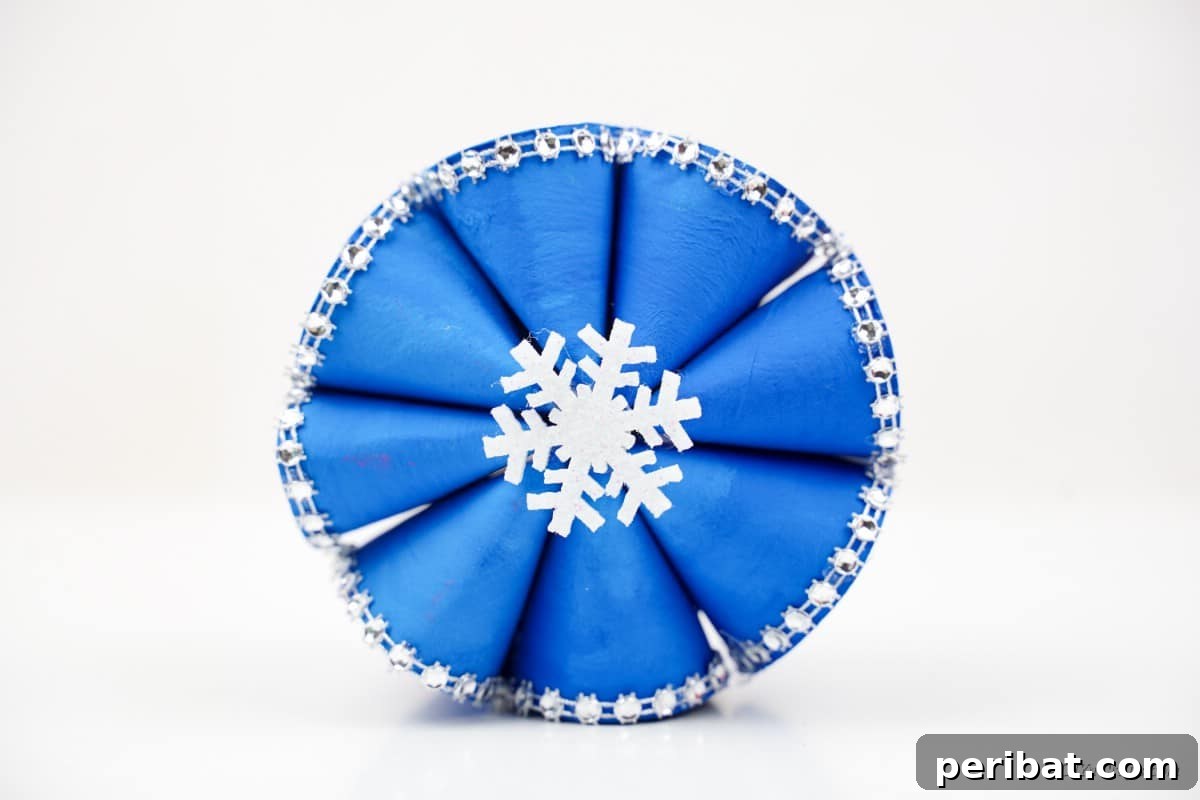 Roll-Upcycled Christmas Cheer 16 completed blue Christmas craft