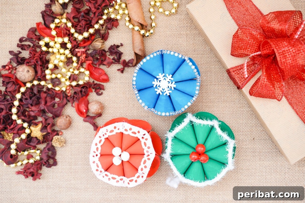 Roll-Upcycled Christmas Cheer 5 Christmas themed crafts staged with decorations and holly