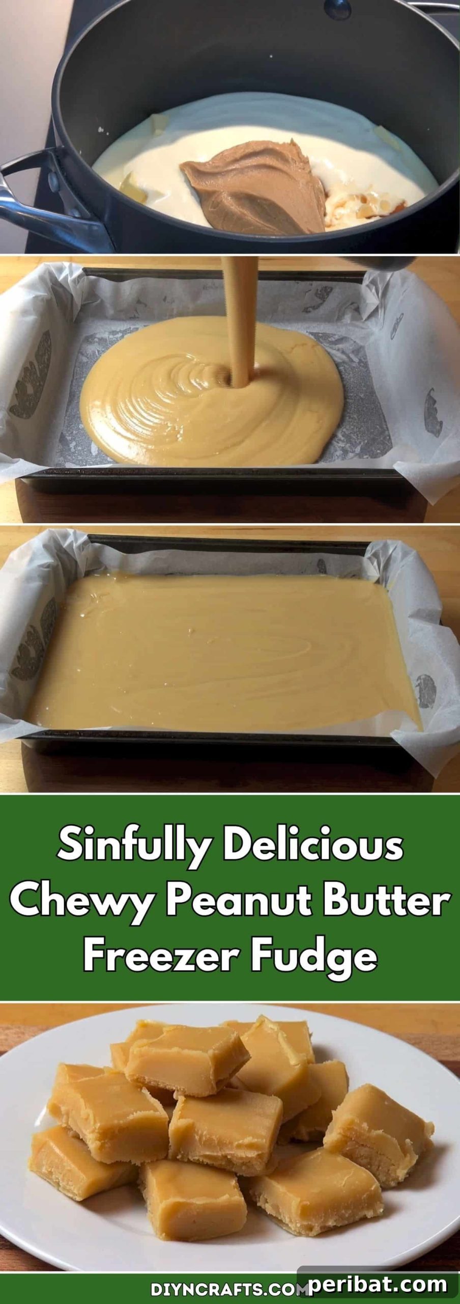 Decadent Chewy Peanut Butter Freezer Fudge 2 Sinfully Delicious Chewy Peanut Butter Freezer Fudge pinterest image