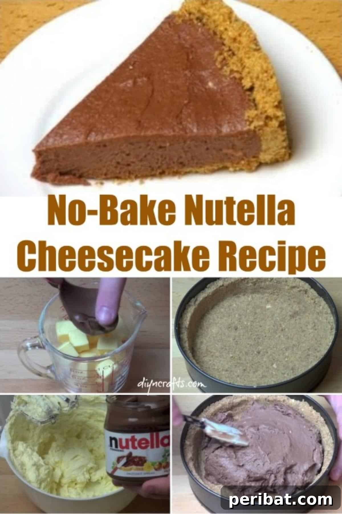 The Ultimate No-Bake Nutella Cheesecake 2 Luscious No-Bake Nutella Cheesecake: Easy Homemade Chocolate Hazelnut Dessert Recipe