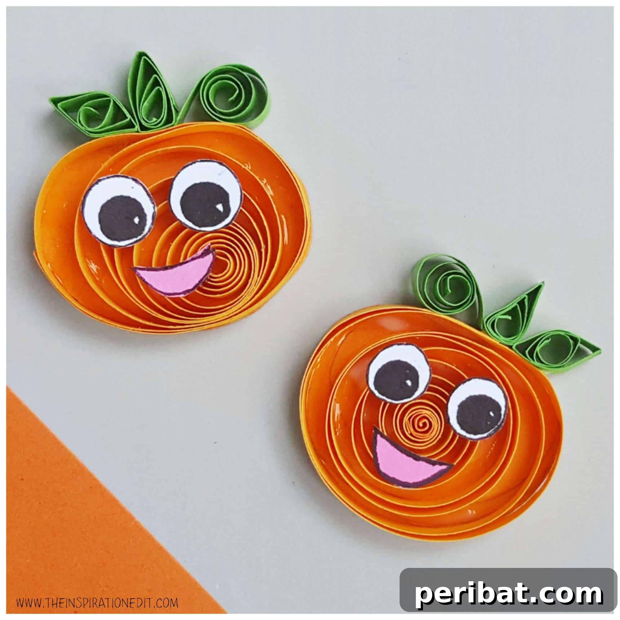 55+ Creative DIY Pumpkin Decorating Ideas for Fall 20 A cheerful quilled paper pumpkin craft with a happy face, displayed on a table