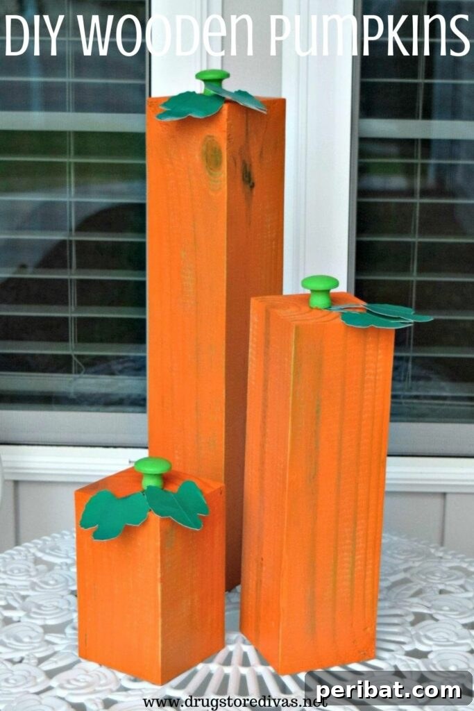 55+ Creative DIY Pumpkin Decorating Ideas for Fall 49 A delightful wooden pumpkin patch crafted from 4x4 posts painted like pumpkins