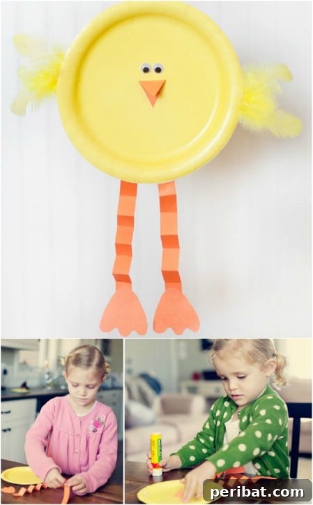 Paper plate Easter chick