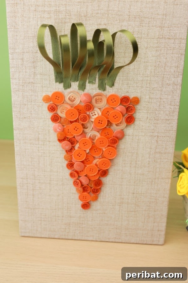 DIY Easter Carrot Button Art