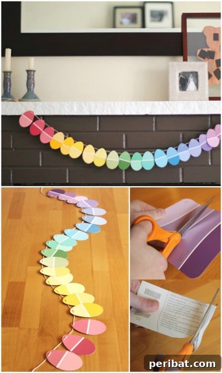 Paint chip Easter garland