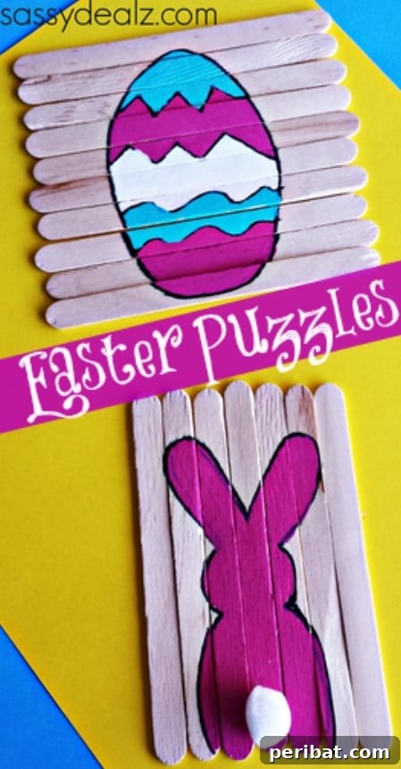 Popsicle stick Easter puzzles