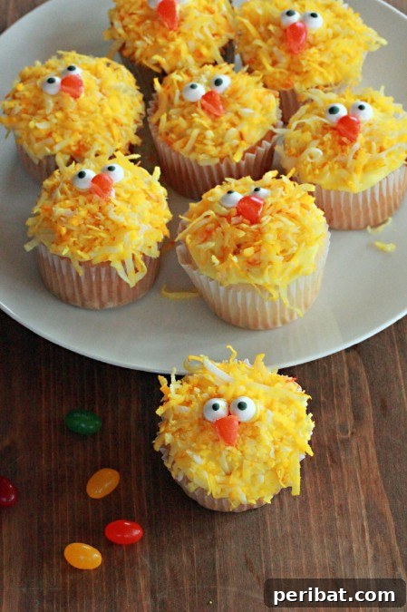 Easter chick cupcakes