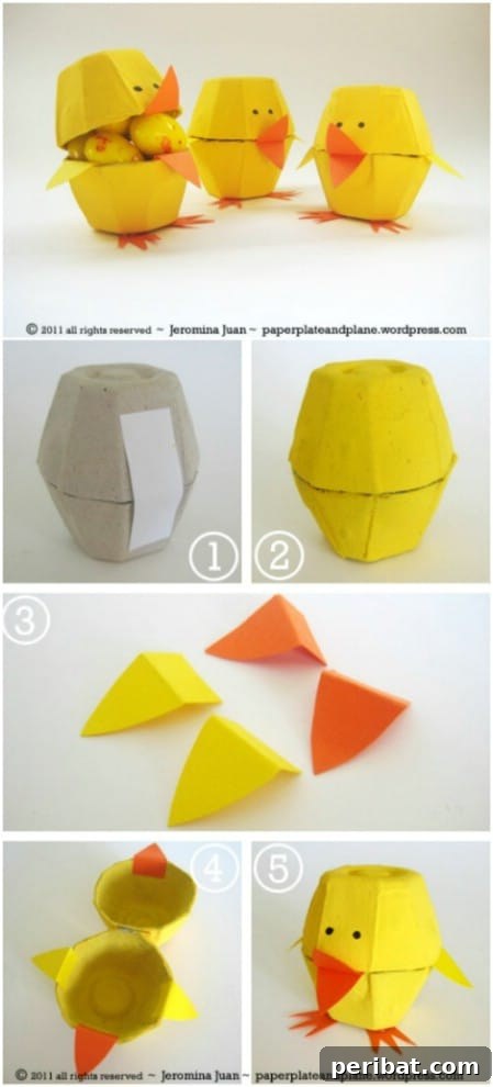 Sparking Joy: Easy Easter Crafts for Little Hands and Big Smiles 8 Easter egg carton chicks