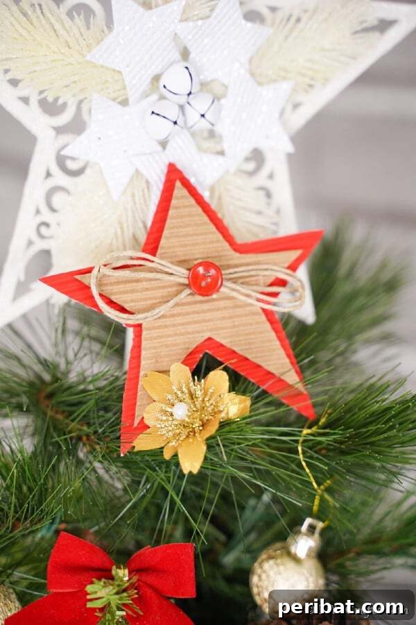Sixty Sparkling DIY Ornaments for Your Christmas Tree 16 Paper star in tree