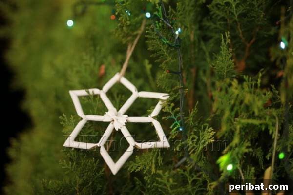 Sixty Sparkling DIY Ornaments for Your Christmas Tree 20 Pasta snowflake hanging in tree