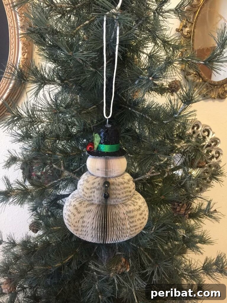 Sixty Sparkling DIY Ornaments for Your Christmas Tree 48 Snowman ornament on tree