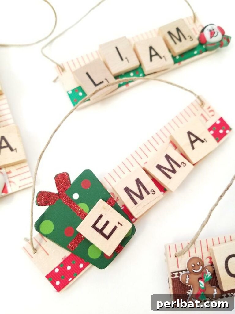 Sixty Sparkling DIY Ornaments for Your Christmas Tree 53 Scrabble letter ornaments