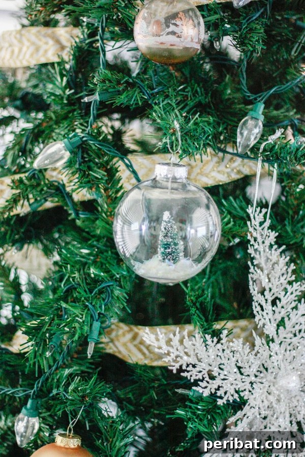 Sixty Sparkling DIY Ornaments for Your Christmas Tree 57 Snowglobe in tree