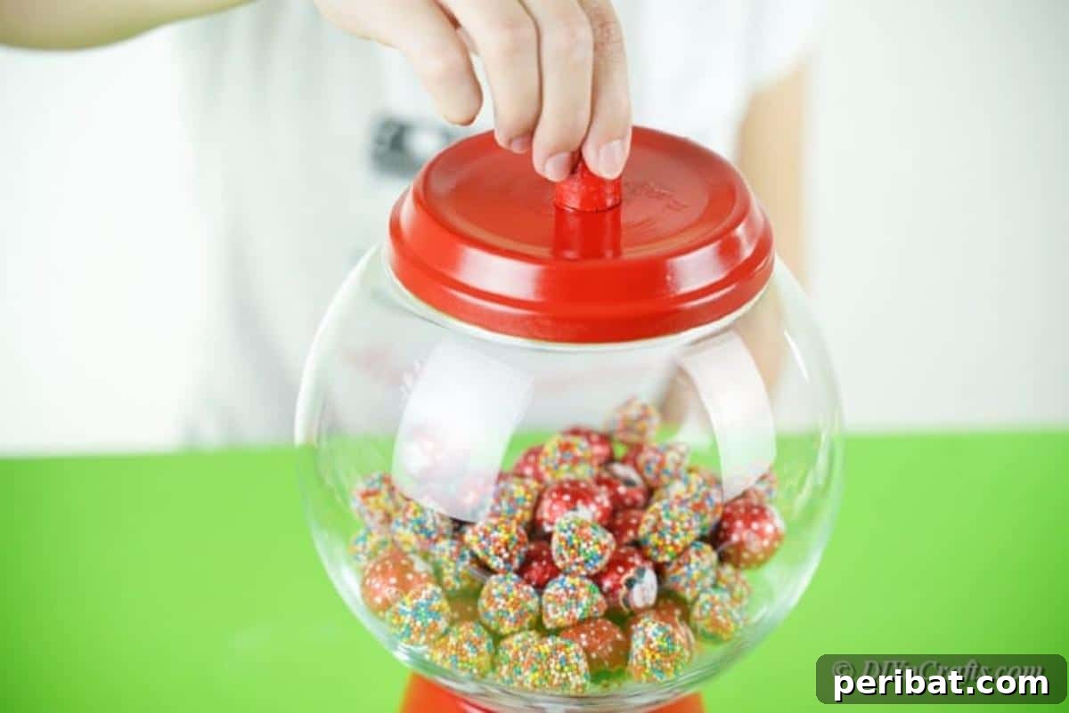 Festive Candy Dispenser on a Budget 15 placing lid on top of clay pot