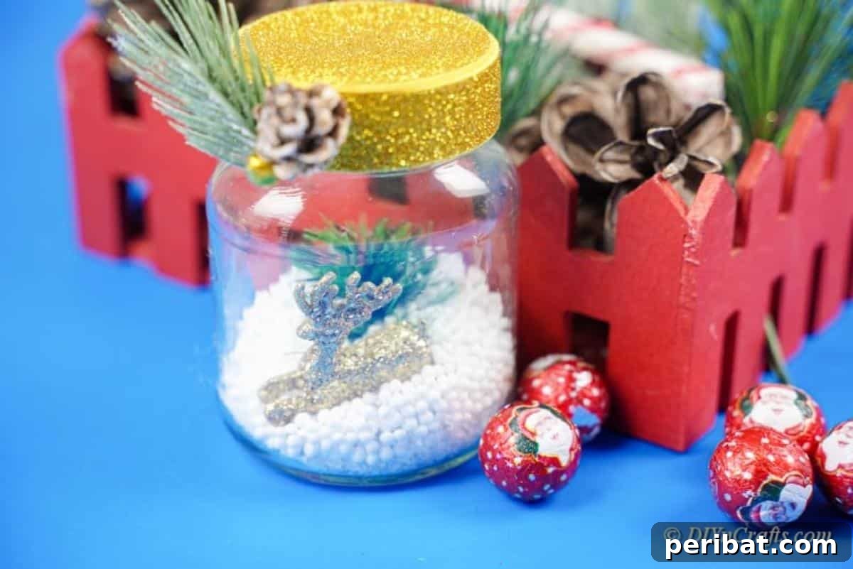 DIY Upcycled Christmas Snow Globe 15 christmas jar craft