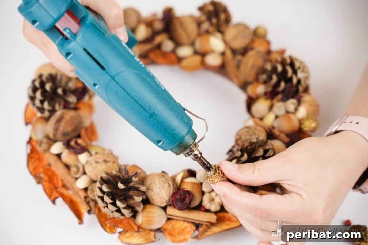 Foraged Fall Wreath 11 hot glue gun wreath homemade